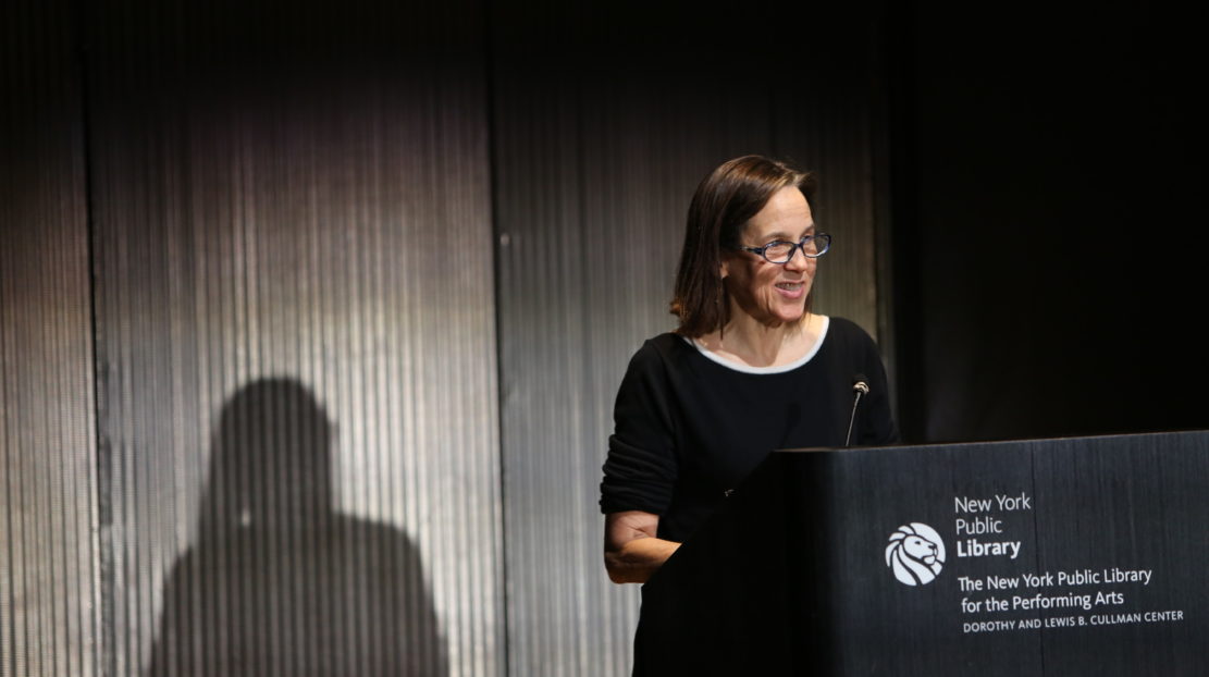 Jennifer Homans, CBA's Founder and Director, talking at the Ashton and Balanchine: Parallel Lives, CBA’s annual Lincoln Kirstein Lecture co-presented by The New York Public Library for the Performing Arts.