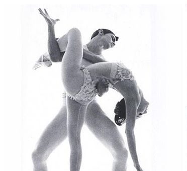 Allegra Kent and Edward Villella in George Balanchine's Bugaku.