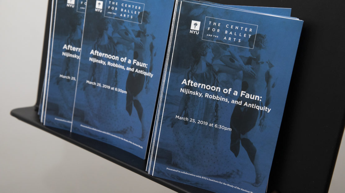 Programs from Afternoon of a Faun: Nijinsky, Robbins, and Antiquity. Photo by Erin Baiano.