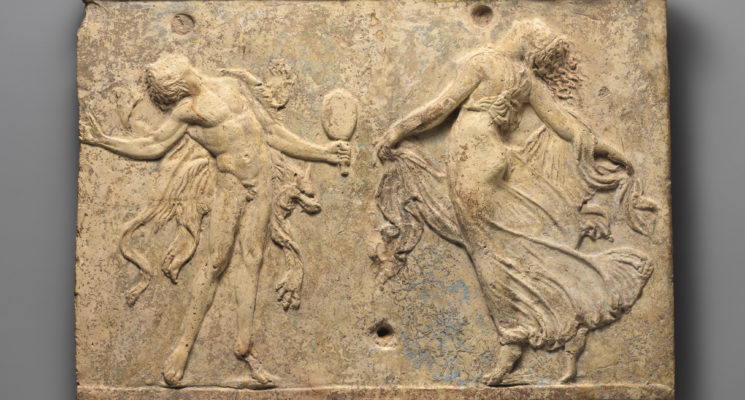 Plaque Depicting a Satyr and a Maenad
